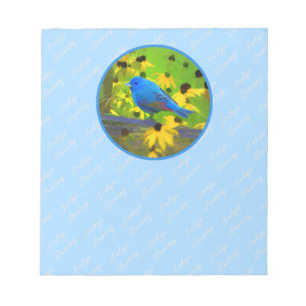 Bloc-note Peinture de Bunting Indigo - Art original pour ois
