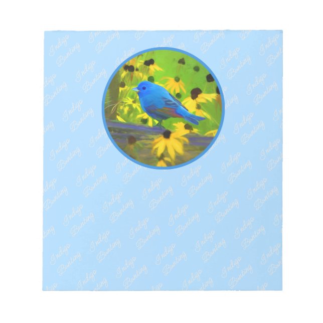 Bloc-note Peinture de Bunting Indigo - Art original pour ois (Devant)