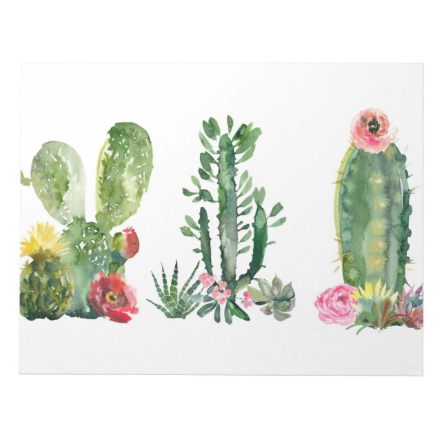 Bloc-note Peinture de cactus aquarelle (Devant)