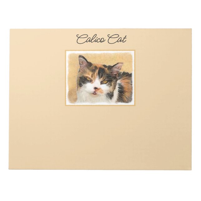Bloc-note Peinture de chat Calico - Cute Original Cat Art (Devant)