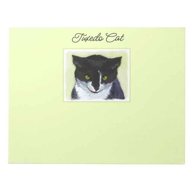 Bloc-note Peinture de chat Tuxedo - Cute Original Cat Art (Devant)