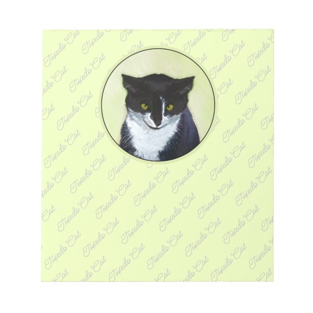 Bloc-note Peinture de chat Tuxedo - Cute Original Cat Art (Devant)