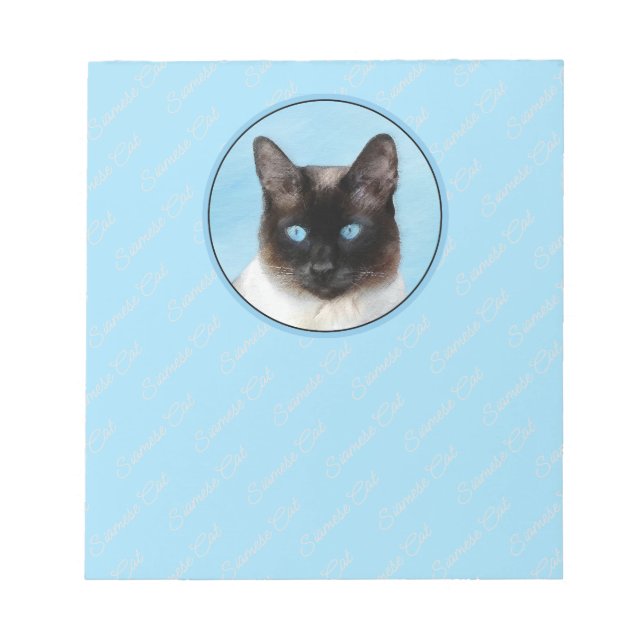 Bloc-note Peinture de chats de Siamese - Cute Original Cat A (Devant)
