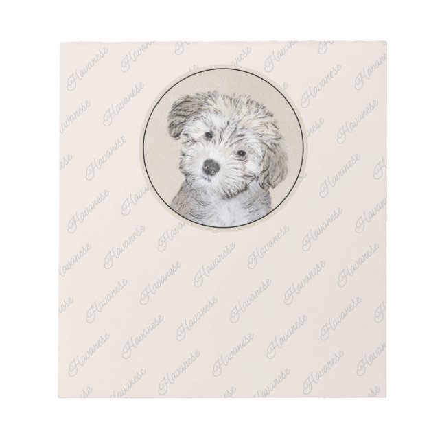 Bloc-note Peinture de Chien Havanais - Cute Original Chien A (Devant)