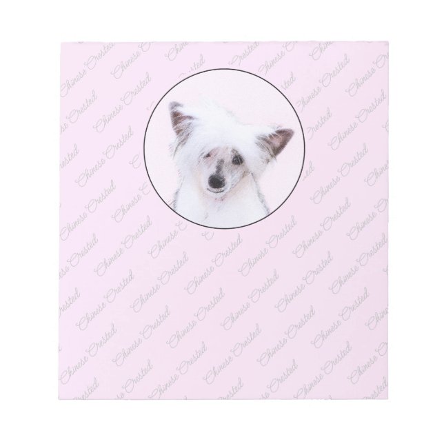 Bloc-note Peinture de Chinese Crested Powderpuff - Art Canin (Devant)