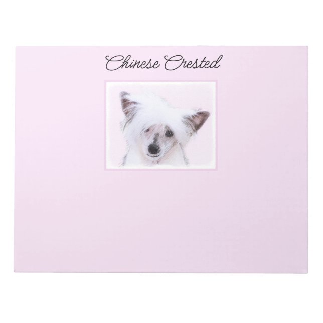 Bloc-note Peinture de Chinese Crested Powderpuff - Art Canin (Devant)