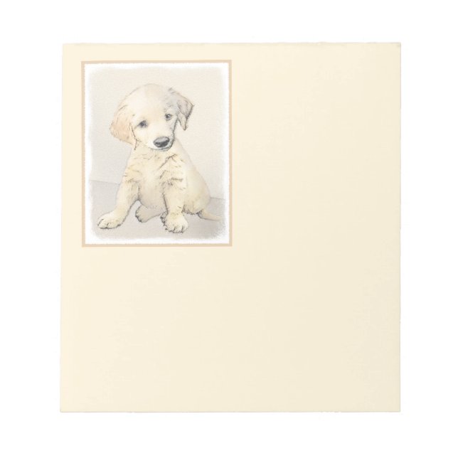 Bloc-note Peinture de chiot d'or Retriever - Art de chien or (Devant)