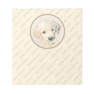 Bloc-note Peinture de chiot d'or Retriever - Art de chien or