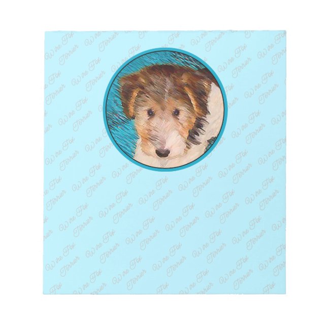 Bloc-note Peinture de chiot Terrier Fox - Art de chien origi (Devant)