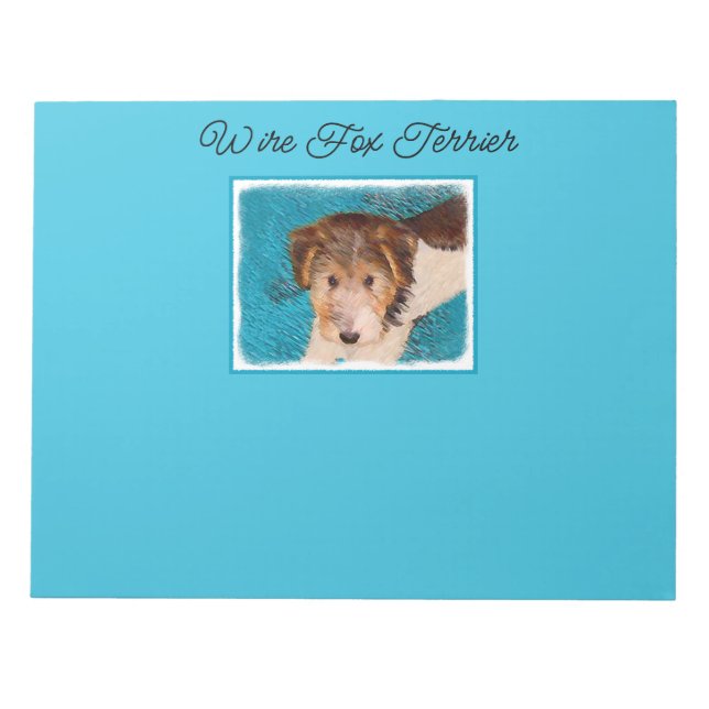 Bloc-note Peinture de chiot Terrier Fox - Art de chien origi (Devant)