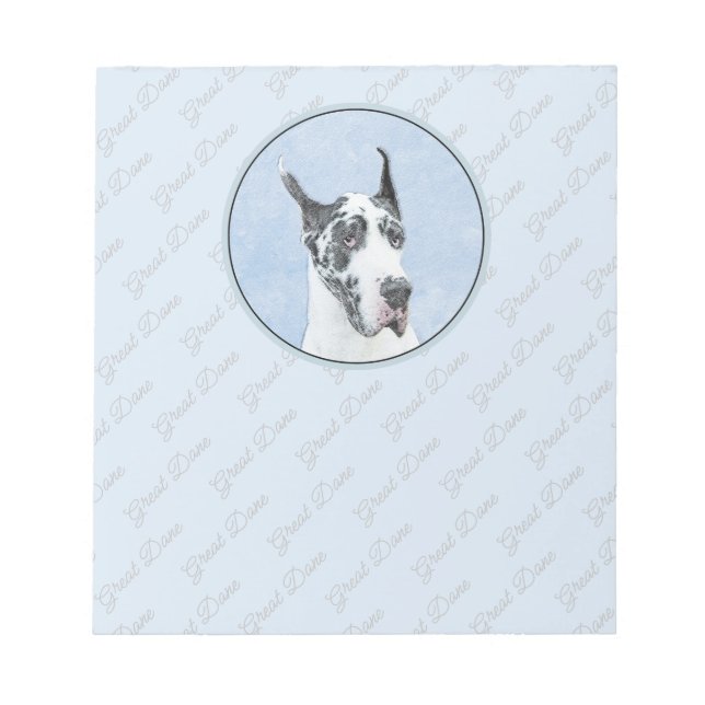 Bloc-note Peinture de Great Dane (Arlequin) - Art original d (Devant)