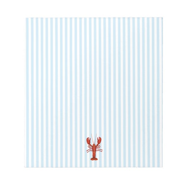 Bloc-note Peinture de homard rayure bleue marine Prépa (Devant)