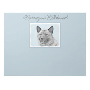 Bloc-note Peinture de Norwegian Elkhound - Art de chien orig