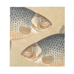 Bloc-note peinture de pêche de carpe dessin d'eau douce