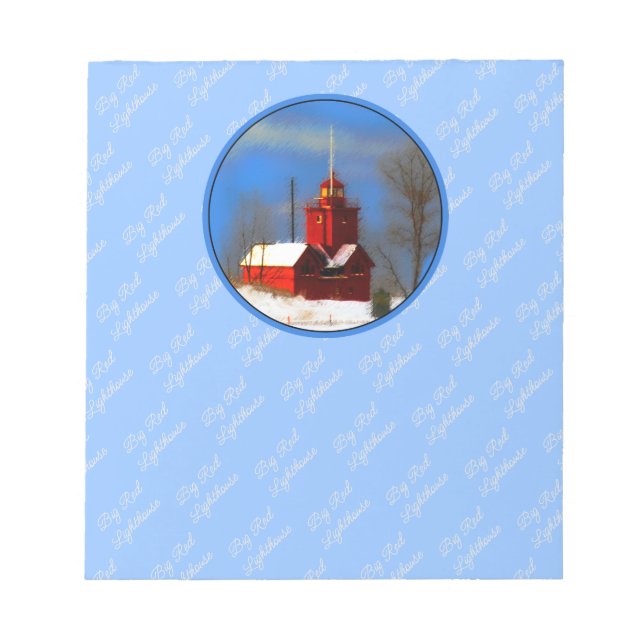 Bloc-note Peinture de phare rouge - Art original (Devant)