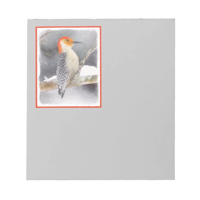 Bloc-note Peinture de pic à ventre rouge Art original (Devant)