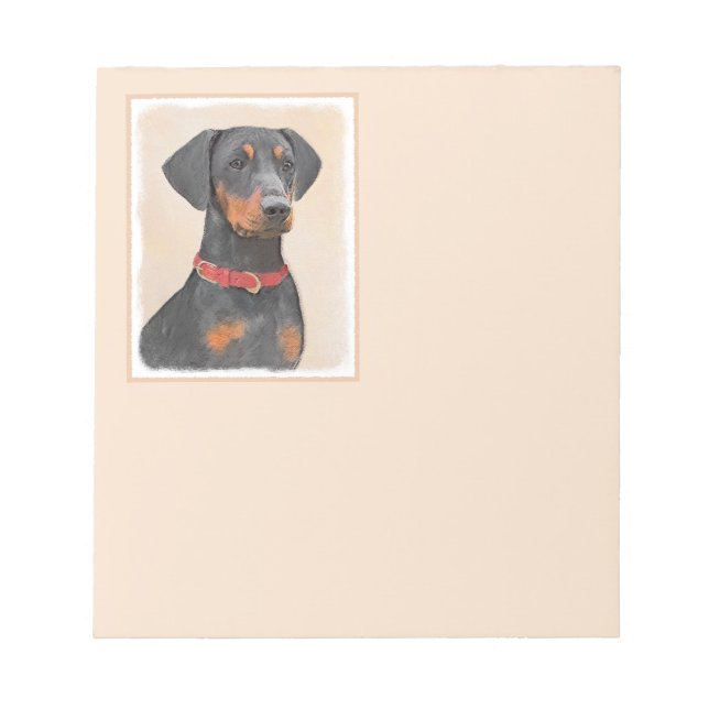 Bloc-note Peinture de Pinscher Allemand Art Animal Original (Devant)
