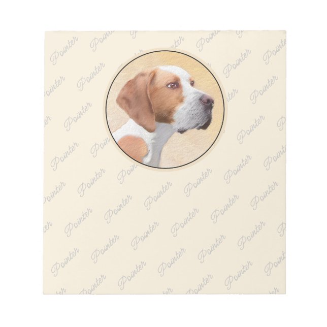 Bloc-note Peinture de pointeur - jolie art original de chien (Devant)