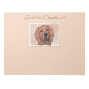 Bloc-note Peinture de Redbone Coonhound - Art original de ch