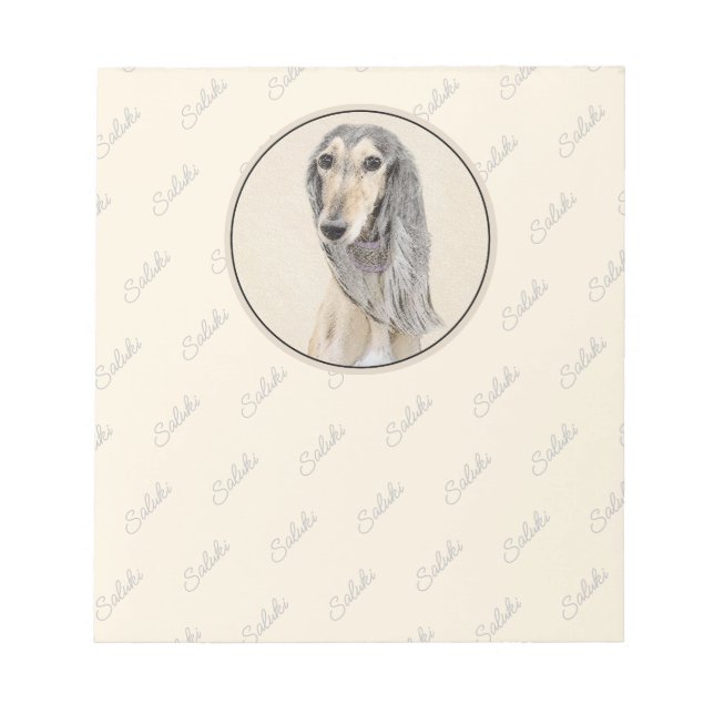 Bloc-note Peinture de Saluki (Faune) - Cute Original Chien A (Devant)