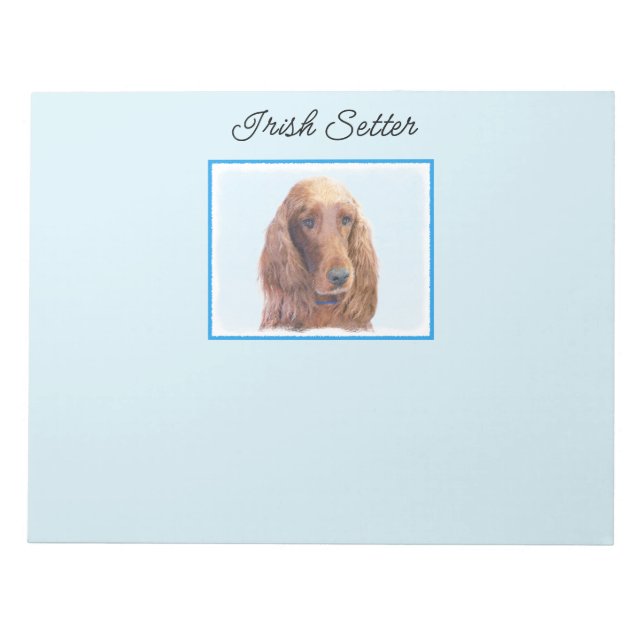 Bloc-note Peinture de Setter irlandais - Joli art original d (Devant)