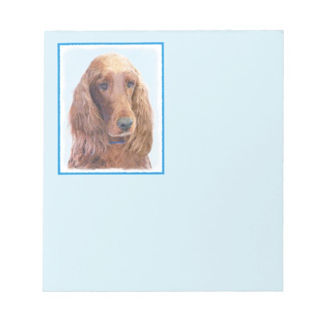Bloc-note Peinture de Setter irlandais - Joli art original d (Devant)