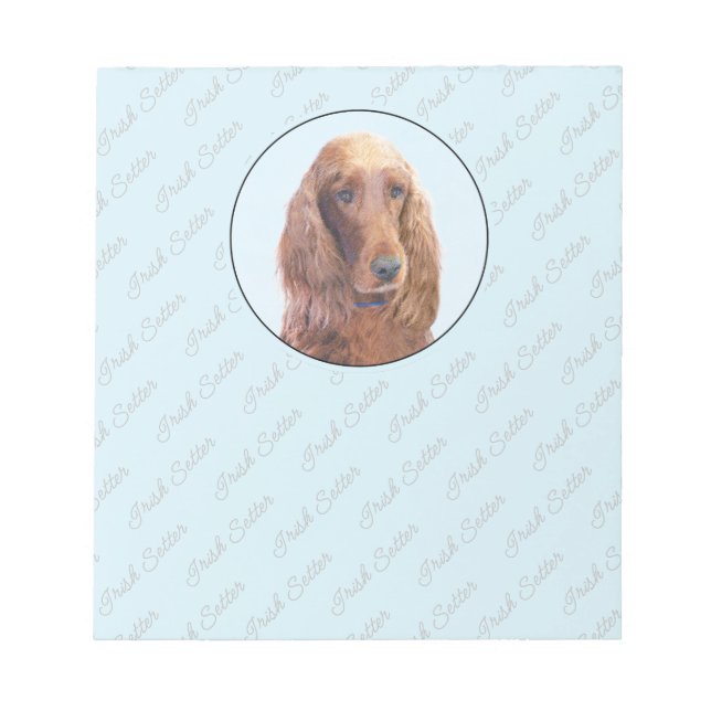 Bloc-note Peinture de Setter irlandais - Joli art original d (Devant)