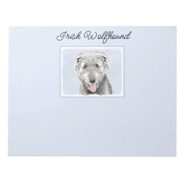 Bloc-note Peinture de Wolfhound irlandais - Joli art origina (Devant)