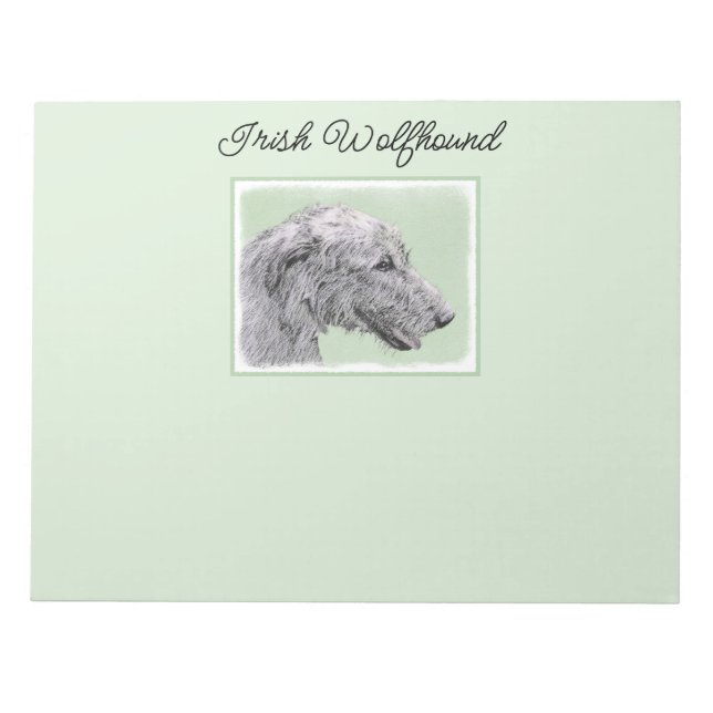Bloc-note Peinture de Wolfhound irlandais - Joli art origina (Devant)