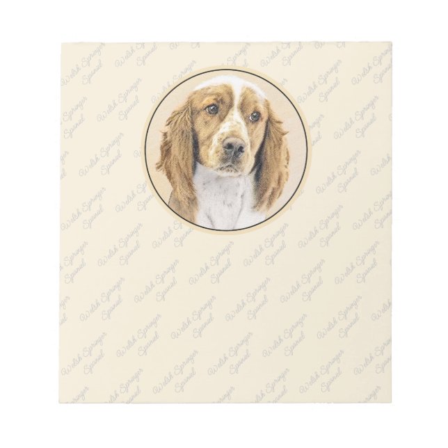 Bloc-note Peinture d'espagnol Welsh Springer - Art original  (Devant)