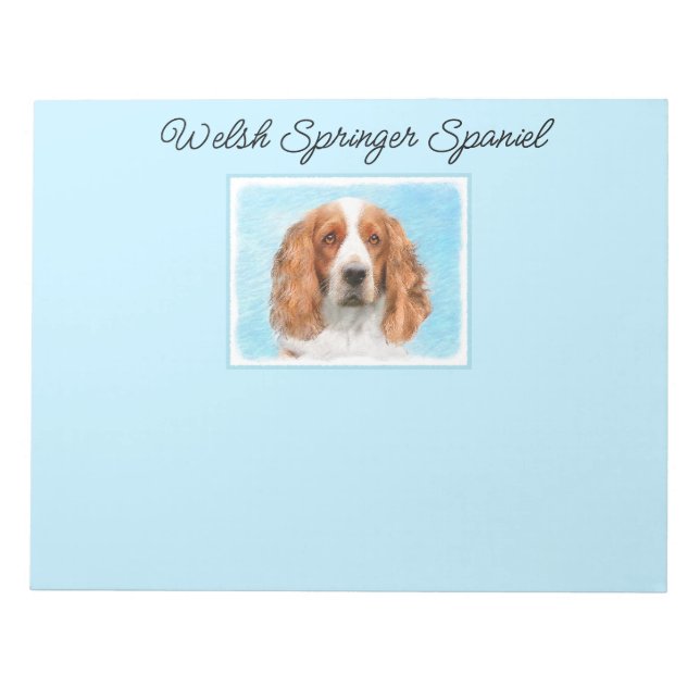Bloc-note Peinture d'espagnol Welsh Springer - Art original  (Devant)