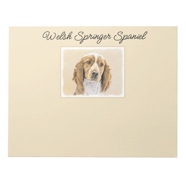 Bloc-note Peinture d'espagnol Welsh Springer - Art original  (Devant)