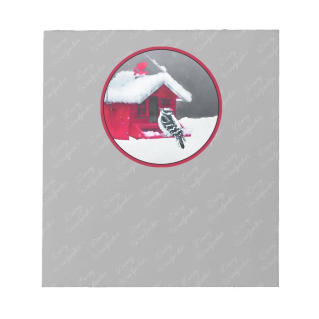 Bloc-note Peinture Downy Woodpecker - Art original pour oise (Devant)