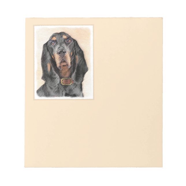Bloc-note Peinture en noir et blanc - Art original Chien (Devant)