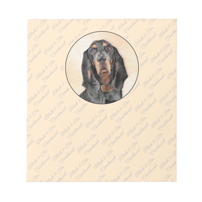 Bloc-note Peinture en noir et blanc - Art original Chien (Devant)