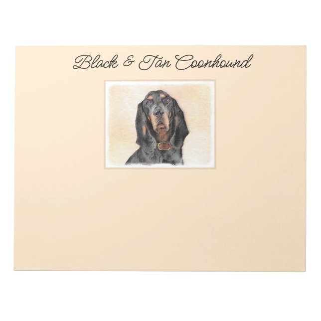 Bloc-note Peinture en noir et blanc - Art original Chien (Devant)