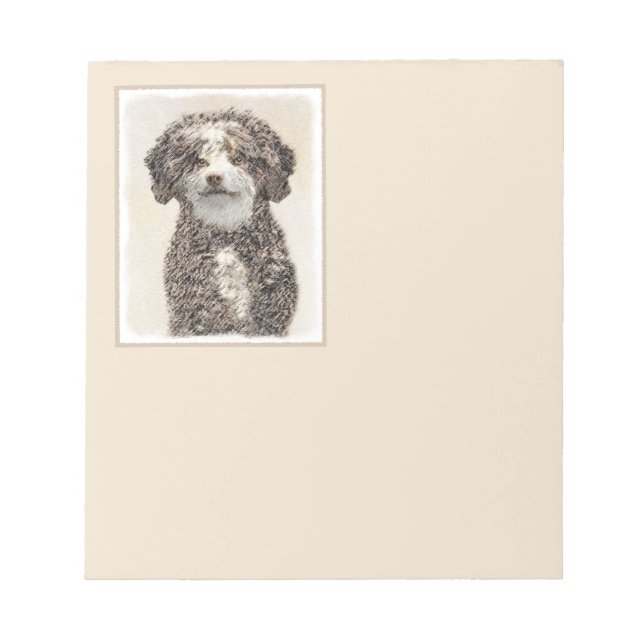 Bloc-note Peinture espagnole de chien d'eau - jolie art orig (Devant)