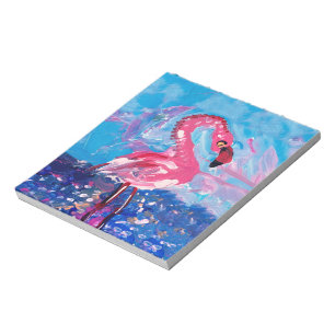 Bloc-note Peinture Flamant rose
