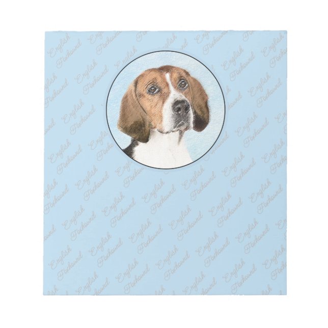 Bloc-note Peinture Foxhound en anglais - Joli art original c (Devant)