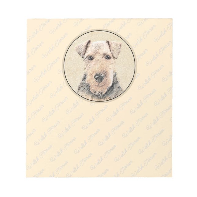 Bloc-note Peinture galloise Terrier - Cute Original Chien Ar (Devant)