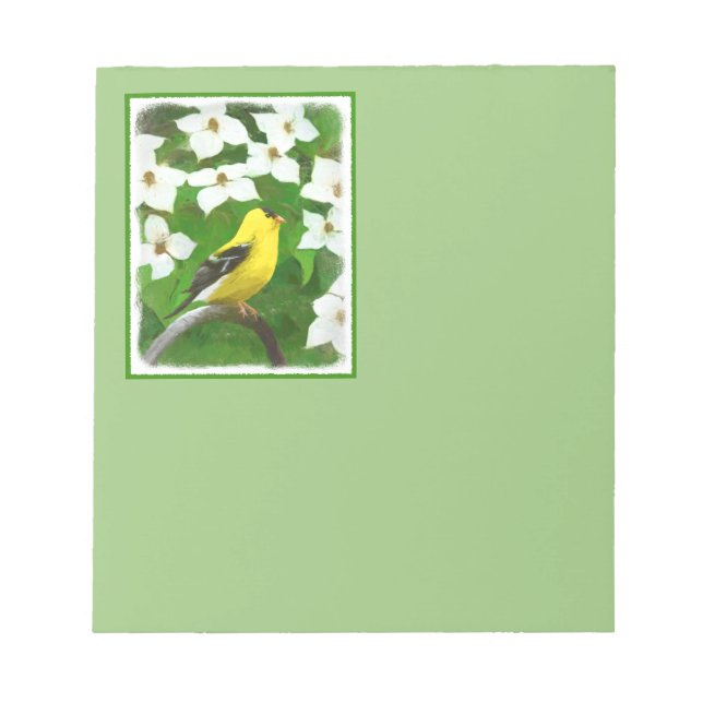 Bloc-note Peinture Goldfinch - Cute Original Chien Art (Devant)