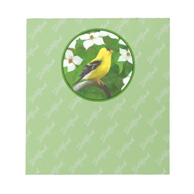 Bloc-note Peinture Goldfinch - Cute Original Chien Art (Devant)