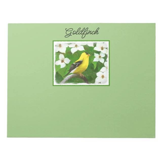 Bloc-note Peinture Goldfinch - Cute Original Chien Art (Devant)