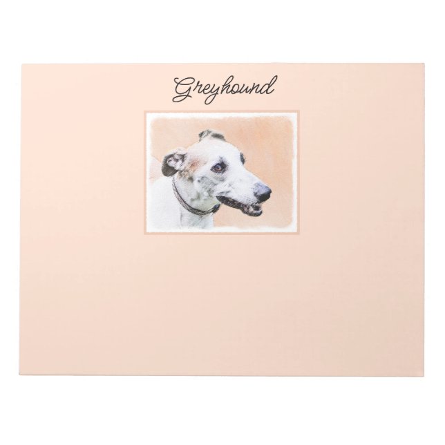 Bloc-note Peinture Greyhound - Cute Original Chien Art (Devant)
