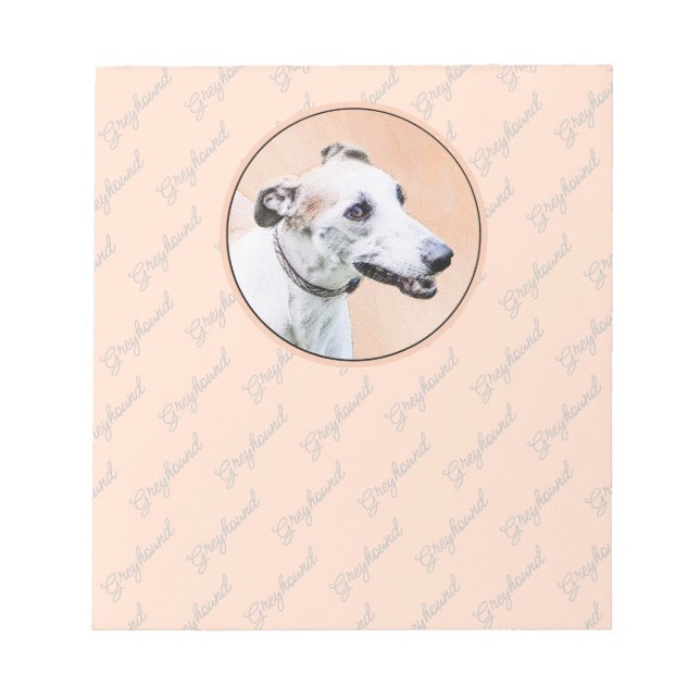 Bloc-note Peinture Greyhound - Cute Original Chien Art (Devant)