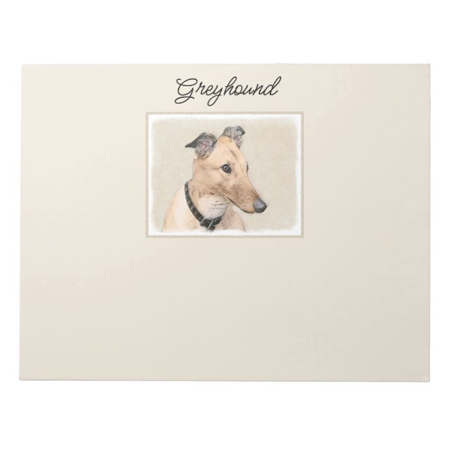 Bloc-note Peinture Greyhound - Cute Original Chien Art (Devant)
