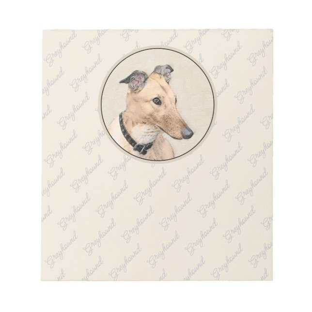 Bloc-note Peinture Greyhound - Cute Original Chien Art (Devant)