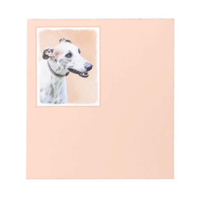 Bloc-note Peinture Greyhound - Cute Original Chien Art (Devant)