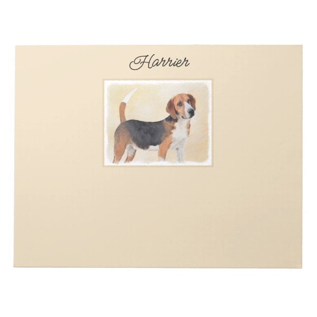 Bloc-note Peinture Harrier - Joli art original chien (Devant)