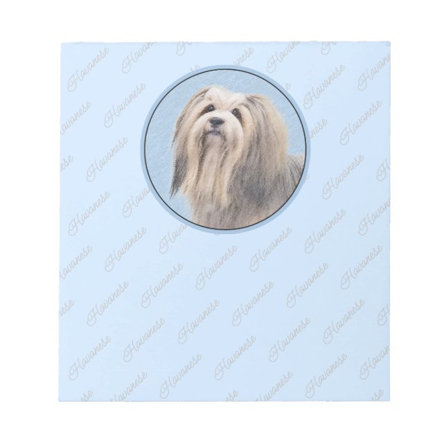 Bloc-note Peinture Havanaise (Argent) - Cute Original Chien  (Devant)